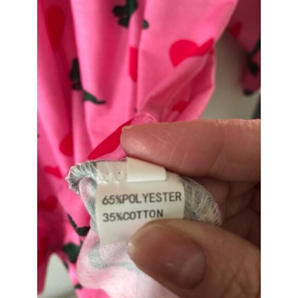 Woman's Plus Heart Dinosaur Pink Lightweight Sweatshirt or Pajama Top 2X - Picture 4 of 10